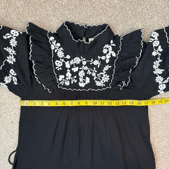 FARM Rio‎ Embroidered Long Sleeve Tiered Maxi Dress Black XS - Picture 11 of 12